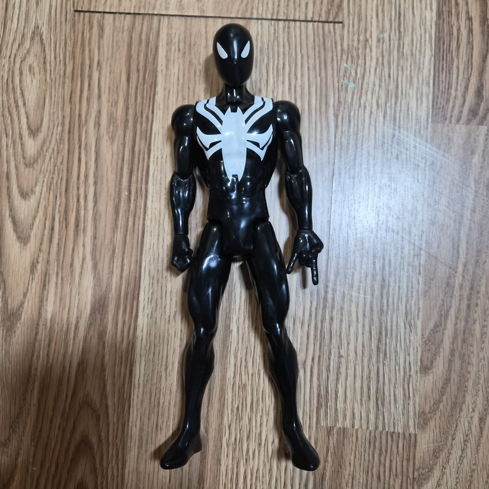 Marvel Spider-Man  Black Suit Titan Hero Series Action Figure 12 inch!